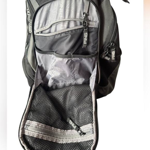 PING Black Backpack Golf Laptop School Bag with Multiple Compartments - Picture 7 of 8